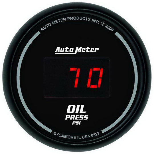 Autometer Sport-Comp Digital Oil Pressure Gauge Red LED 52mm - Universal