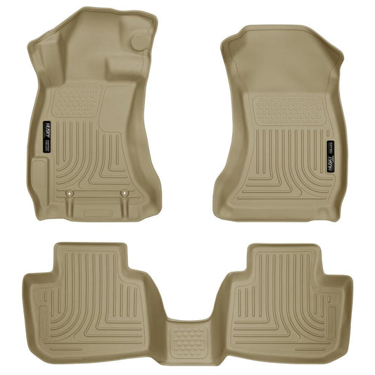 Husky Floor Liners Tan - 2013-2017 Subaru Crosstrek / 2012-2016 Impreza