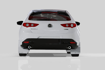 Rally Armor White UR Mud Flap w/ Black Logo - 2019-2022 Mazda 3 GT Sport Hatch