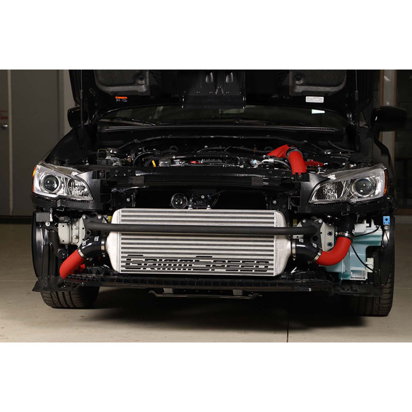 GrimmSpeed Front Mount Intercooler Kit Silver Core w/ Red Piping - 2015-2021 Subaru WRX