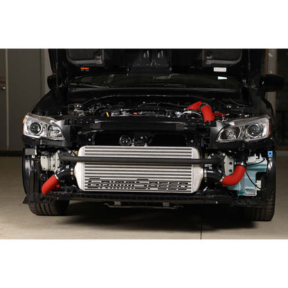 GrimmSpeed Front Mount Intercooler Kit Silver Core w/ Red Piping - 2015-2021 Subaru WRX