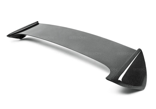 Seibon Carbon Fiber Rear S Style Spoiler W/ Led Cut Out - 2008-2014 Subaru WRX Hatchback / STI Hatchback