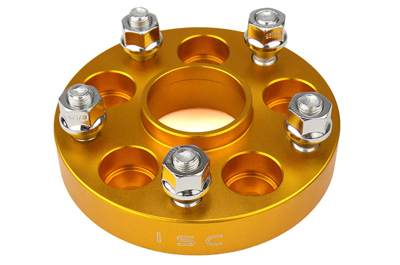 ISC Suspension 5x100 to 5x114.3 25mm Wheel Adapters Gold - Subaru Models (inc. 2002-2014 WRX)