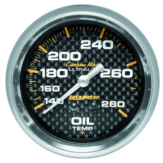 Autometer Carbon Fiber Oil Temperature Gauge Mechanical 52mm - Universal