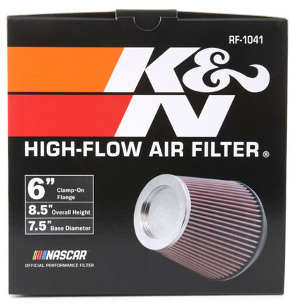 K&N Round Tapered Universal Air Filter 6 inch Flange 7 1/2 inch Base 5 inch Top 7 1/2 inch Height