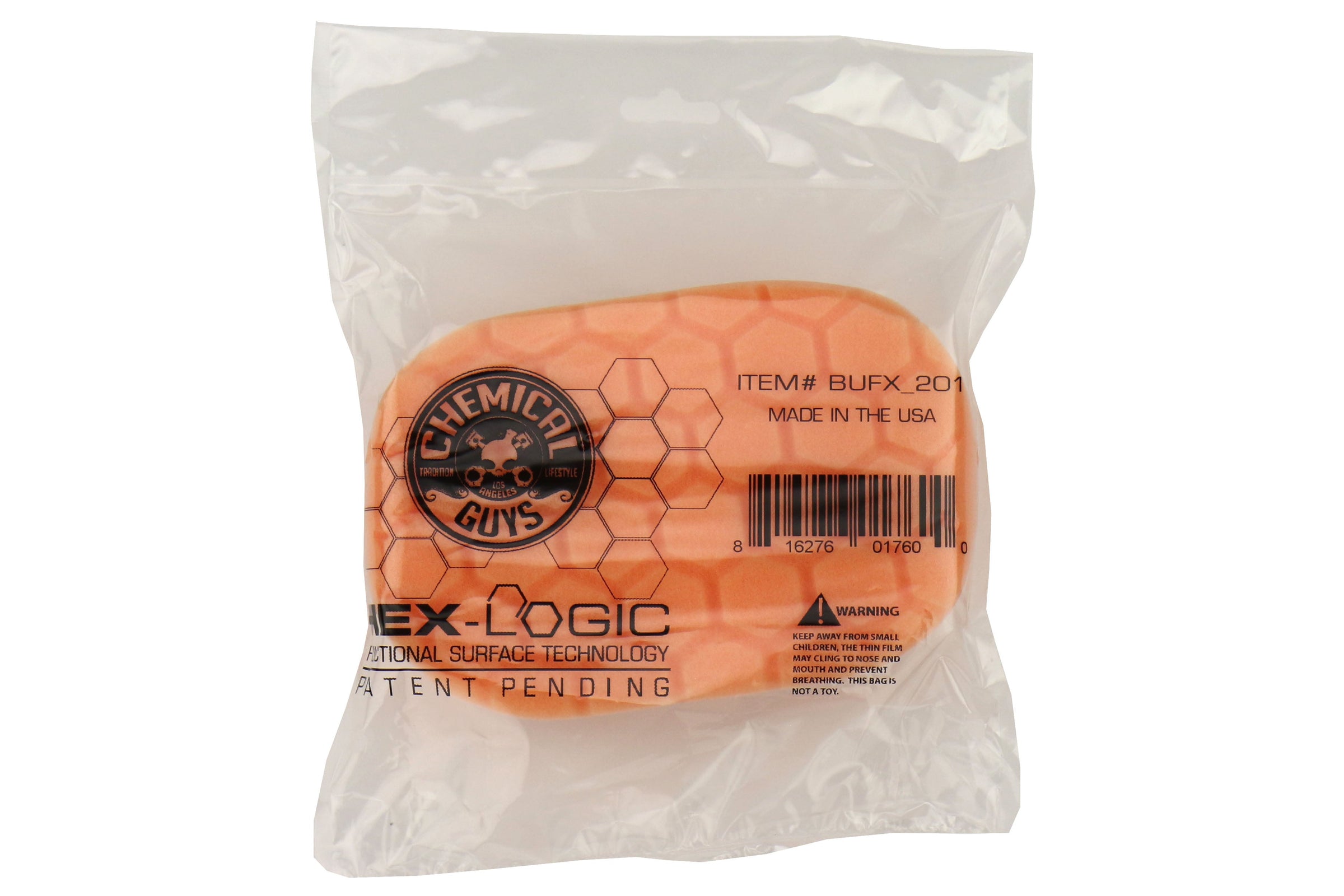 Chemical Guys Hex-Logic Hand Applicator Pad Orange - Universal