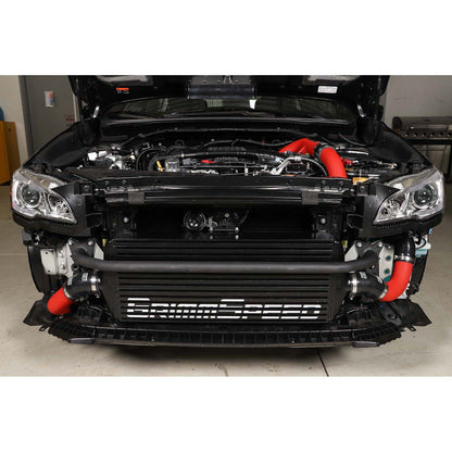 GrimmSpeed Front Mount Intercooler Kit Black Core w/ Red Piping - 2015-2021 Subaru WRX