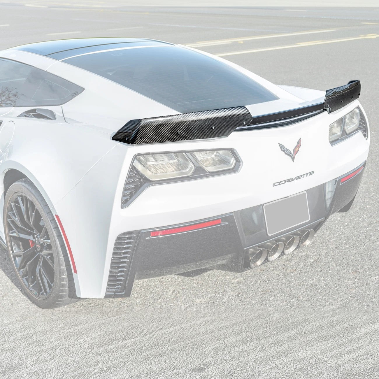 Corvette C7 DRY CARBON FIBER Rear Spoiler Side Winglets