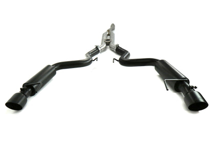 MBRP Dual Split Rear Race Version 3in Cat Back Exhaust Black - 2015-2017 Ford Mustang EcoBoost