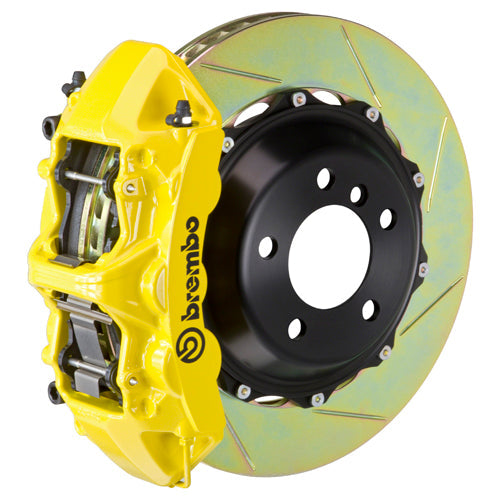 Brembo GT System 6 Piston Front Brake Kit Yellow Slotted Rotors - Volkswagen Models (inc. 2006-2013 GTI)