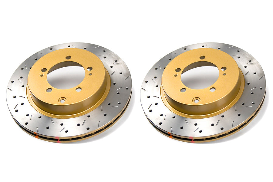 DBA 4000 Series Drilled/Slotted Rotor Pair Rear - 2003-2006 Mitsubishi Evo 8/9