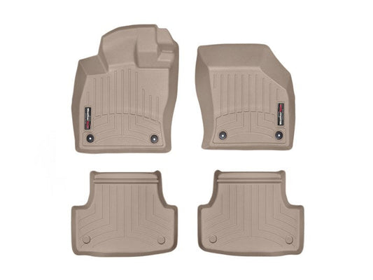 Weathertech Floorliners Tan Front and Rear - 2015-2019 Volkswagen Golf / GTI / 2016-2019 Golf SportWagen / Golf R / Golf Alltrack / 2015-2016 Audi A3 / A3 Quattro / S3