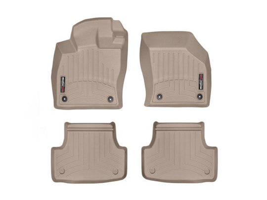 Weathertech Floorliners Tan Front and Rear - 2015-2019 Volkswagen Golf / GTI / 2016-2019 Golf SportWagen / Golf R / Golf Alltrack / 2015-2016 Audi A3 / A3 Quattro / S3