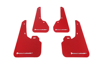 Rally Armor UR Mudflaps Red Urethane White Logo - 2010-2013 Mazdaspeed3