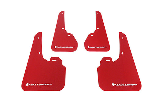 Rally Armor UR Mudflaps Red Urethane White Logo - 2010-2013 Mazdaspeed3