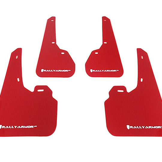 Rally Armor UR Mudflaps Red Urethane White Logo - 2010-2013 Mazdaspeed3
