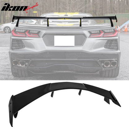 2020-2024 Chevy Corvette High Wing Trunk Spoiler Wing Gloss Black ABS