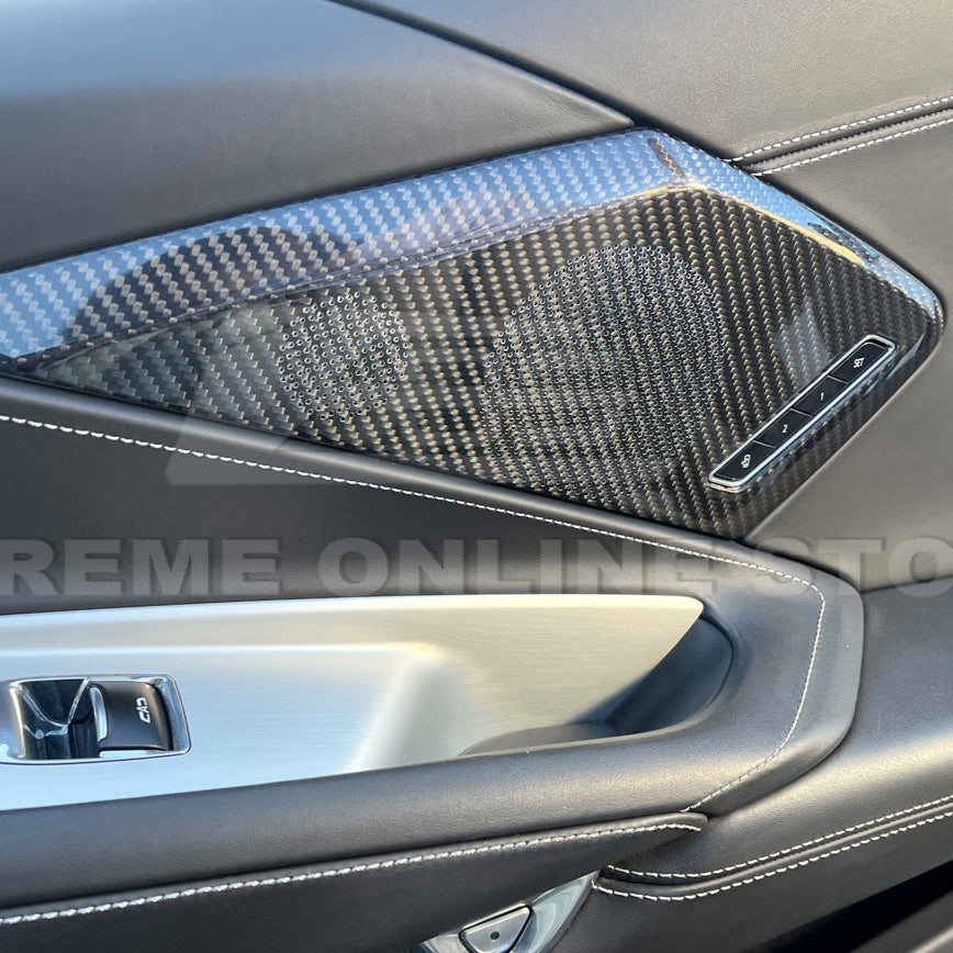 Corvette C8 DRY CARBON FIBER Door Speaker Cover