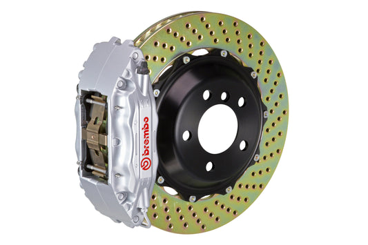 Brembo Gran Turismo Drilled Brake Kit 4 Piston 2-Piece Silver Front - 2015-2021 Subaru WRX / 2010-2014 Legacy 2.5i