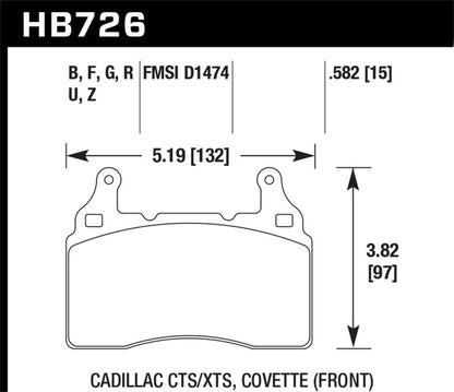 Hawk 10-17 Chevrolet Camaro HP+ Compound Front Brake Pads