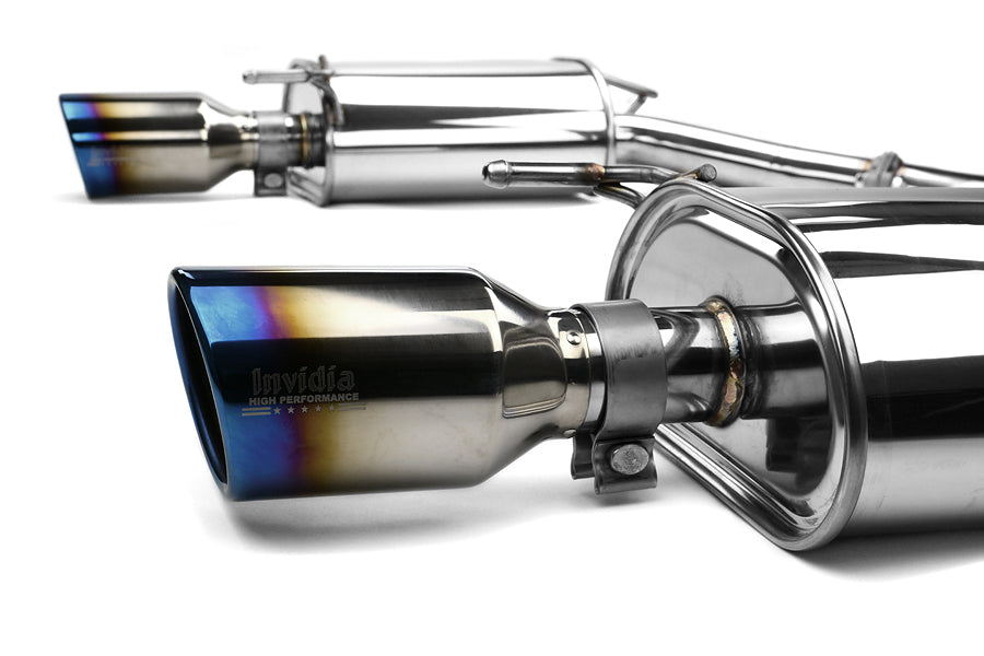Invidia Q300 Dual Exit Cat Back Exhaust - Titanium Burnt Tips - 2007-2013 Infiniti G35/G37 Sedan