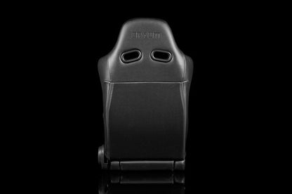 Braum Advan Series Sport Seats - Black Leatherette (Black Stitching) Pair - Universal