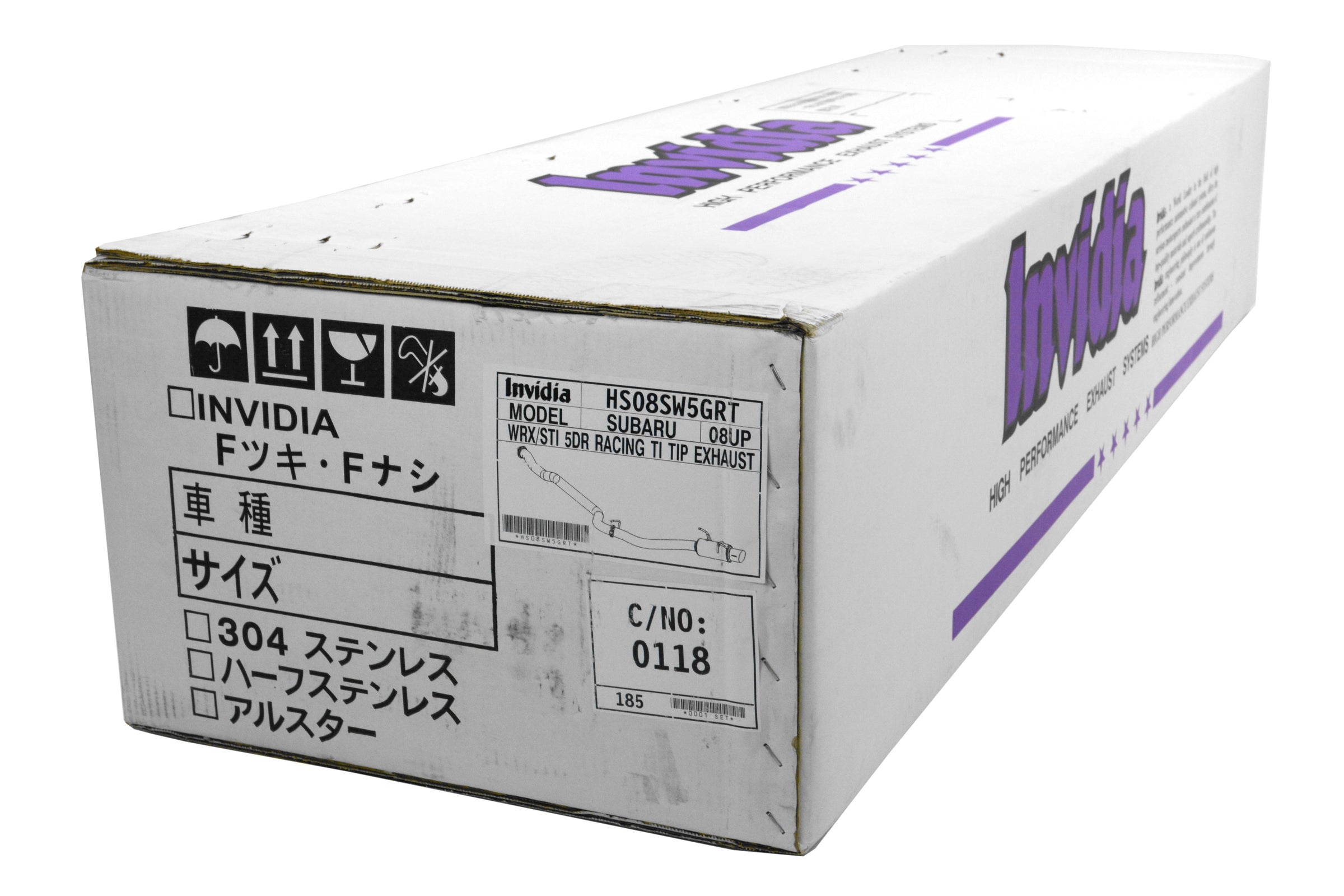 Invidia Racing Series Single Exit Cat Back Exhaust - Titanium Tip - 2008-2014 Subaru WRX / STI Hatchback