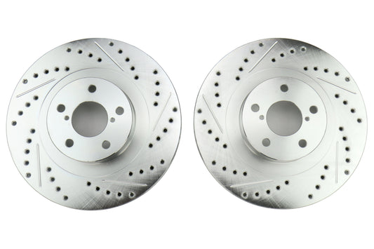 Stoptech C-Tek Sport Drilled and Slotted Front Rotor Pair - Subaru Models (inc. 2002-2010 WRX)
