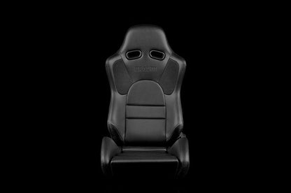 Braum Advan Series Sport Seats - Black Leatherette (Black Stitching) Pair - Universal