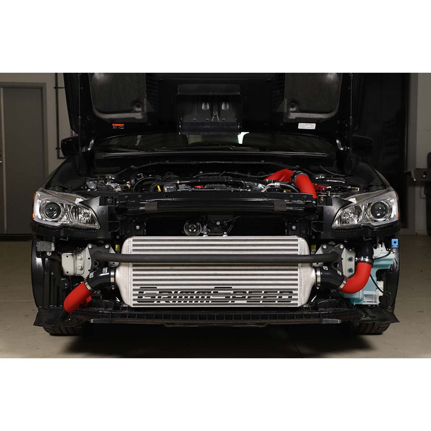 GrimmSpeed Front Mount Intercooler Kit Silver Core w/ Red Piping - 2015-2021 Subaru WRX