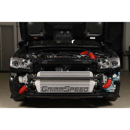 GrimmSpeed Front Mount Intercooler Kit Silver Core w/ Red Piping - 2015-2021 Subaru WRX