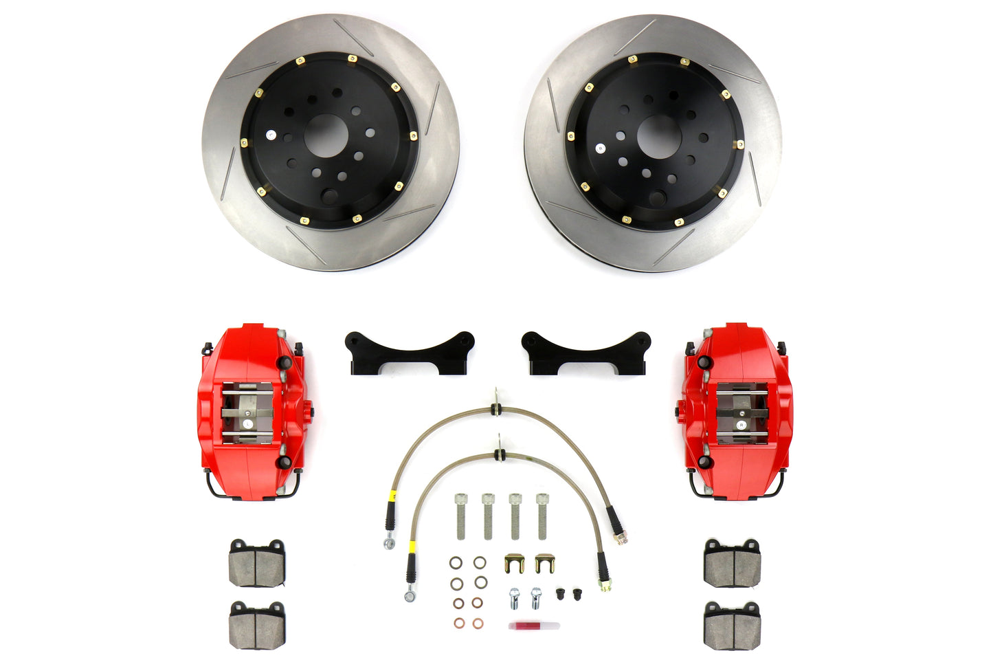 Stoptech ST-22 Big Brake Kit Rear 345mm Red Slotted Rotors - 2015-2021 Subaru WRX