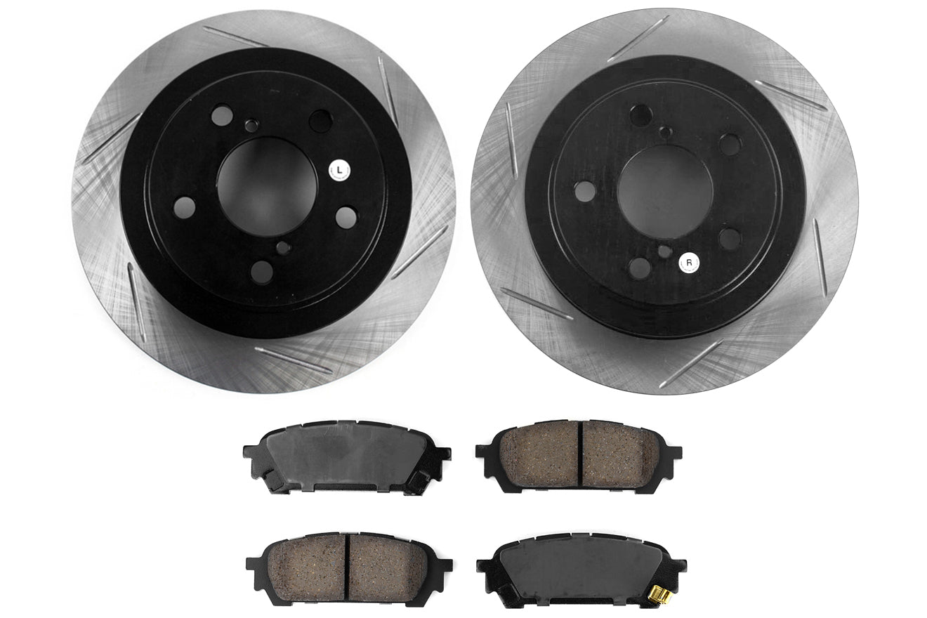 Stoptech Street Axle Pack Slotted Rear - Subaru Models (inc. 2003-2005 WRX / 2003-2008 Forester)
