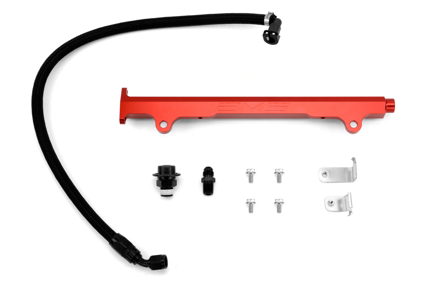 AMS Fuel Rail w/ Pulsation Damper Red - 2008-2015 Mitsubishi Evo X