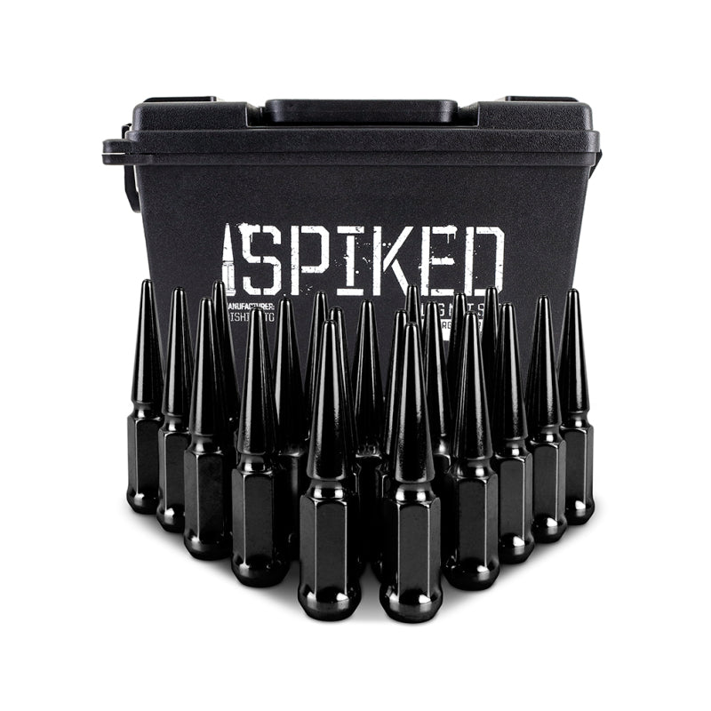 Mishimoto Steel Spiked Lug Nuts M12x1.5 20pc Set - Black (MMLG-SP1215-20BK)