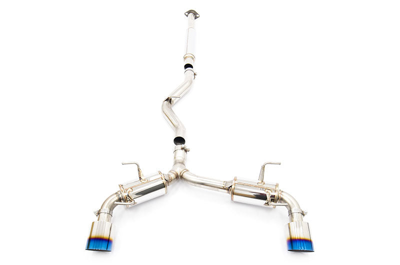 MXP Comp RS TI Tips Catback Exhaust System Blue Tips - 2013-2016 Scion FR-S / 2013-2024 Subaru BRZ / 2017-2024 Toyota GR86