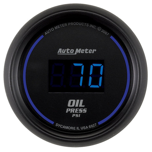 Autometer Cobalt Oil Pressure Gauge Digital Blue LED 52mm - Universal