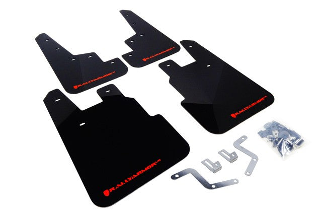 Rally Armor UR Mudflaps Black Urethane Red Logo - 2014-2018 Subaru Forester