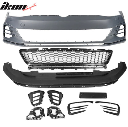 2017-2019 IKON motorsport Volkswagen Golf MK7 7.5 GTI Front Bumper w/ Fog Lights Grille