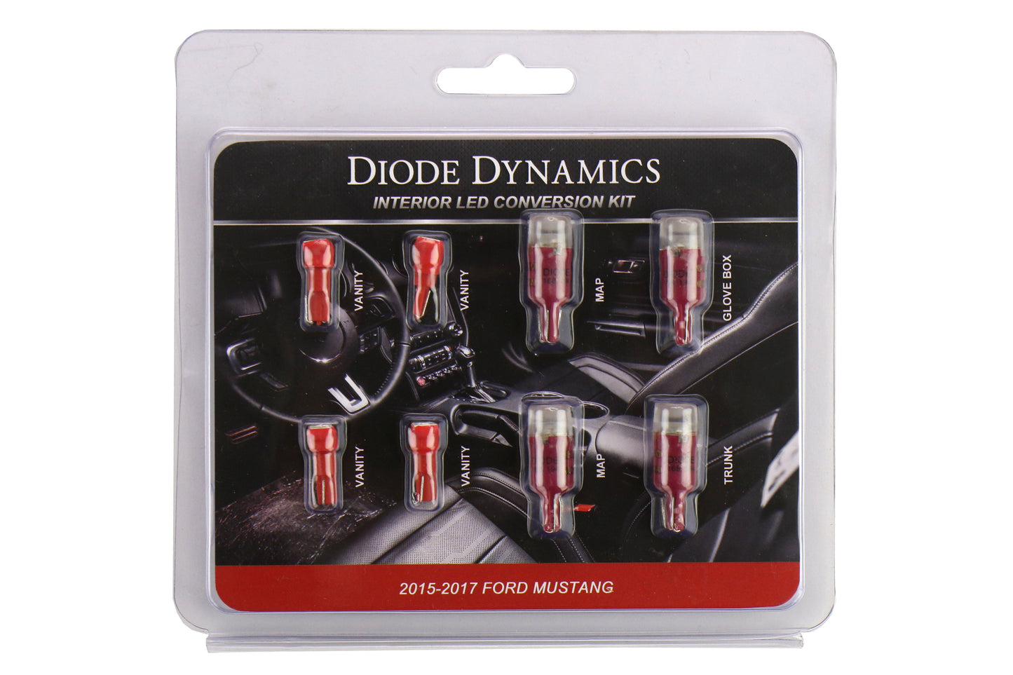 Diode Dynamics Stage 2 Red LED Interior Lighting Kit - 2015-2020 Ford Mustang