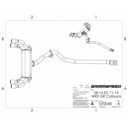 GrimmSpeed Catback Exhaust System Resonated - 2008-2014 Subaru WRX / STI Hatchback