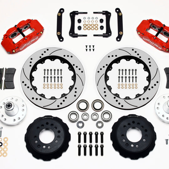 Wilwood Narrow Superlite 6R Front Hub Kit 14.00in Drill Red 79-81 Camaro
