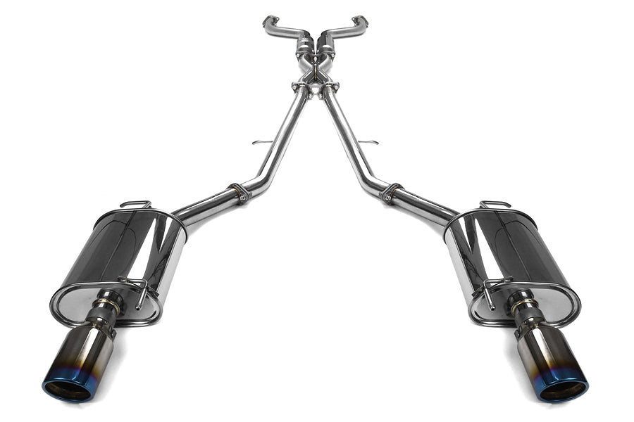 Invidia Q300 Dual Exit Cat Back Exhaust - Titanium Burnt Tips - 2007-2013 Infiniti G35/G37 Sedan