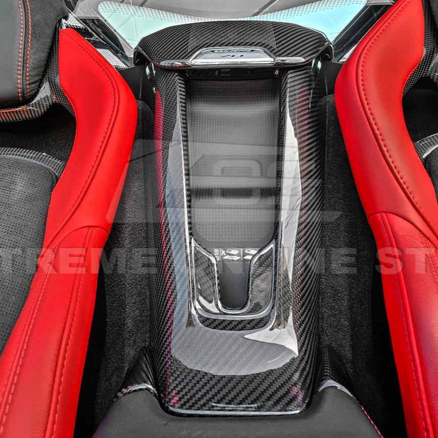 Corvette C8 DRY CARBON FIBER Waterfall Console Cover