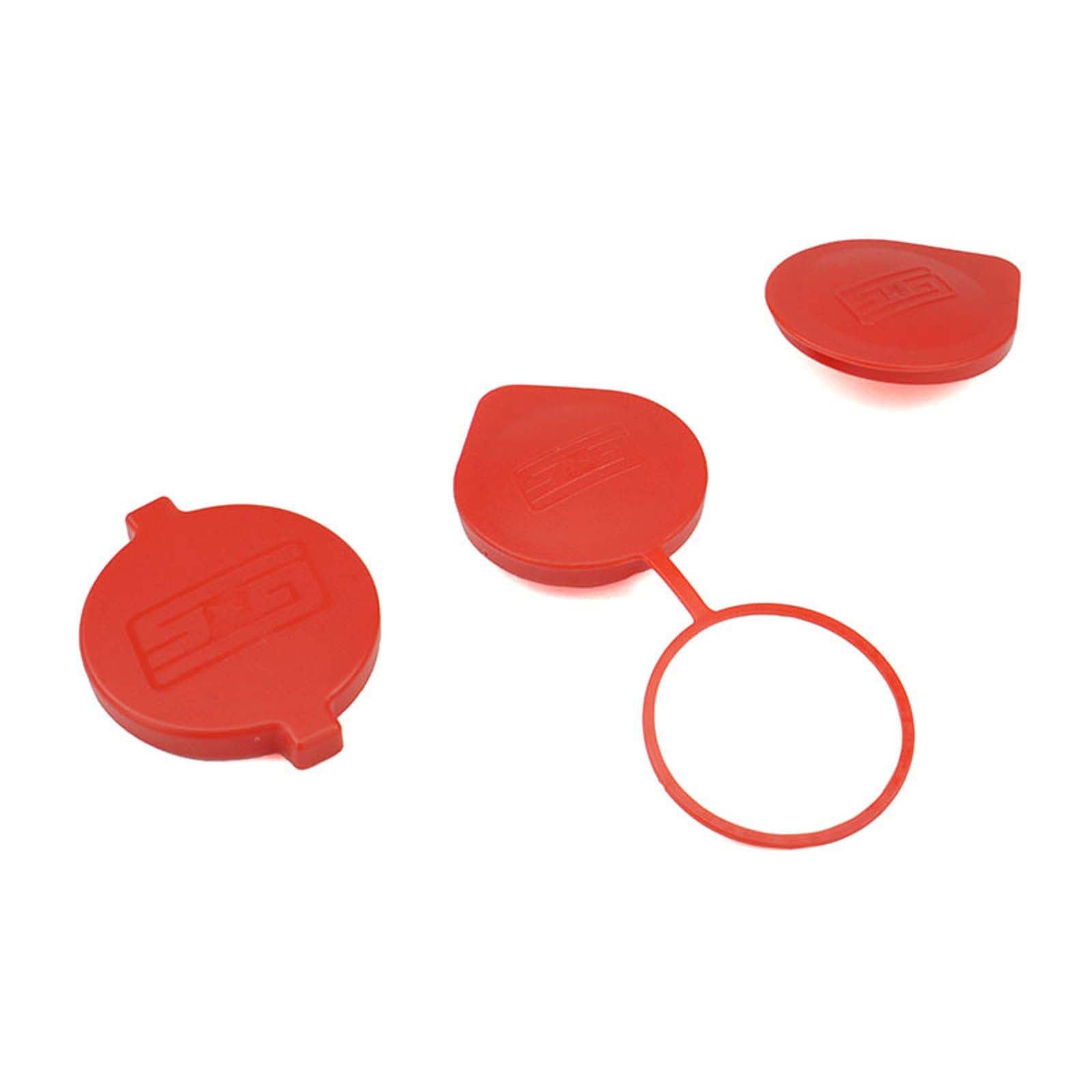 GrimmSpeed Engine Bay Reservoir Cap Set RED - 2002-2021 Subaru WRX/STI/FXT/OBXT/LGT
