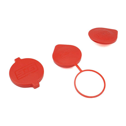 GrimmSpeed Engine Bay Reservoir Cap Set RED - 2002-2021 Subaru WRX/STI/FXT/OBXT/LGT
