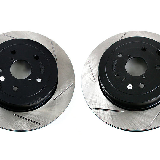 Stoptech Slotted Rotor Pair Rear - 2008-2017 Subaru STI