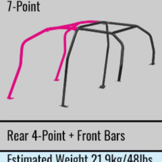 Cusco Chromoly Roll Cage 7 Point 4 Passenger Escape Dash 05-11 Honda Civic Type R (329 261 L)