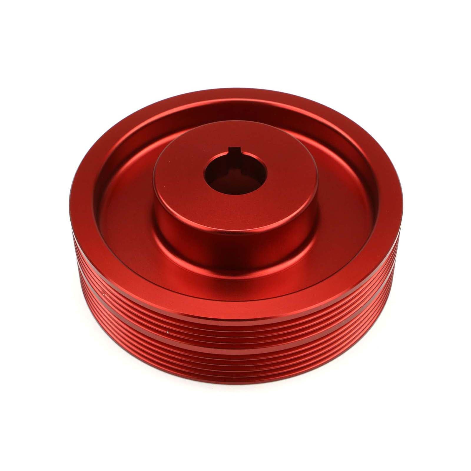 GrimmSpeed Lightweight Crank Pulley Red - Subaru Models (inc. 2002-2014 WRX / 2004+ STI)