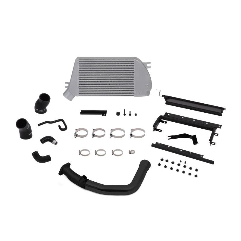 Mishimoto Race Top Mount Intercooler Kit Silver w/ Black Charge Pipe - 2015-2021 Subaru WRX